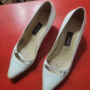 Vintage Bally Italy Leather Womens 2.5" Heel Spectator White/Crème Sz 8M